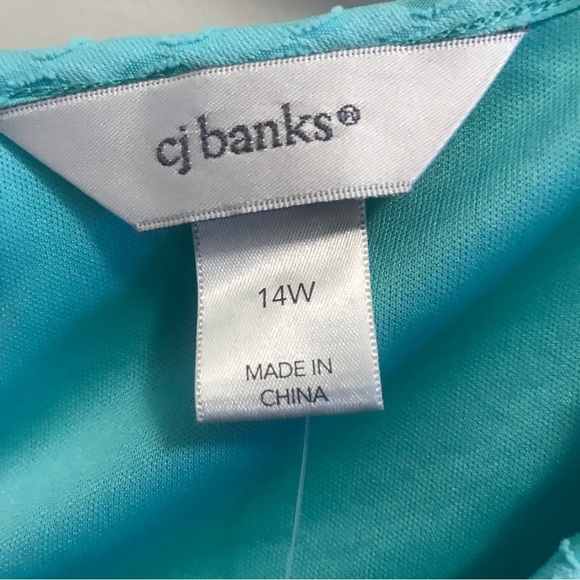 CJ Banks Turquoise Blue Sleeveless Dress Size 14W Brand New With Tags - Picture 4 of 6